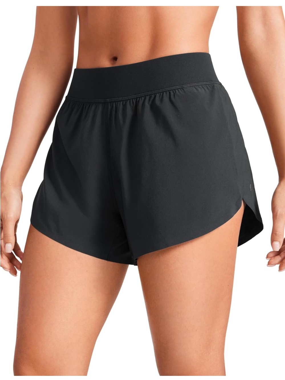 CRZ YOGA Mid Waisted Split Running Short 4” NWOT